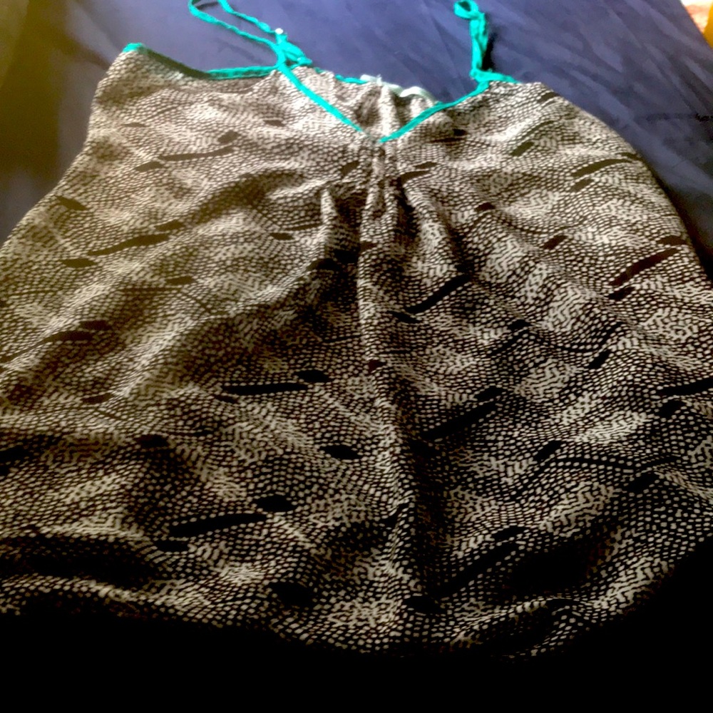 A black white blue top